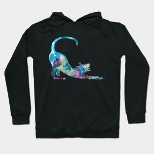 Stretching Cat Watercolor Painting Hoodie